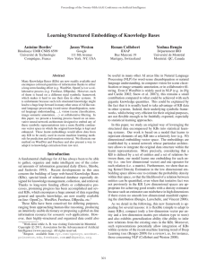 Learning Structured Embeddings of Knowledge Bases Antoine Bordes Jason Weston Ronan Collobert