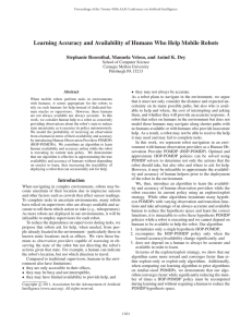 Learning Accuracy and Availability of Humans Who Help Mobile Robots