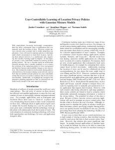 User-Controllable Learning of Location Privacy Policies with Gaussian Mixture Models