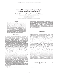 Memory-Efﬁcient Dynamic Programming for Learning Optimal Bayesian Networks