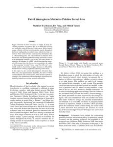 Patrol Strategies to Maximize Pristine Forest Area Department of Computer Science