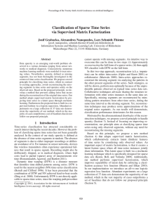 Classification of Sparse Time Series via Supervised Matrix Factorization