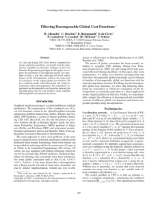 Filtering Decomposable Global Cost Functions D. Allouche C. Bessiere P. Boizumault