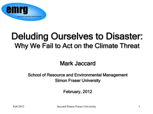 emrg Deluding Ourselves to Disaster: Mark Jaccard