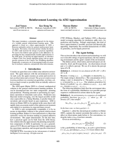 Reinforcement Learning via AIXI Approximation Joel Veness Kee Siong Ng Marcus Hutter