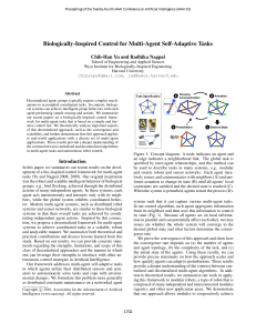 Biologically-Inspired Control for Multi-Agent Self-Adaptive Tasks Chih-Han Yu and Radhika Nagpal