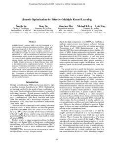 Smooth Optimization for Effective Multiple Kernel Learning Zenglin Xu Rong Jin Shenghuo Zhu