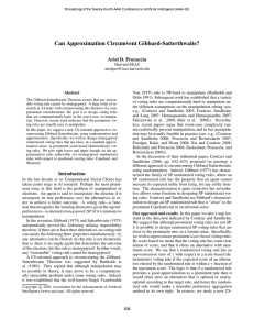 Can Approximation Circumvent Gibbard-Satterthwaite? Ariel D. Procaccia