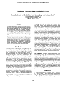 Coalitional Structure Generation in Skill Games Yoram Bachrach and Reshef Meir