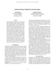 Optimal Packing of High-Precision Rectangles Eric Huang Richard E. Korf