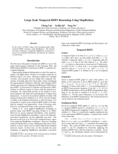 Large Scale Temporal RDFS Reasoning Using MapReduce Chang Liu Guilin Qi Yong Yu