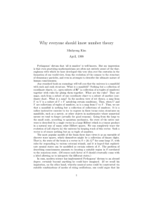 Why everyone should know number theory Minhyong Kim April, 1998