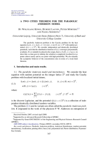 A TWO CITIES THEOREM FOR THE PARABOLIC ANDERSON MODEL B W