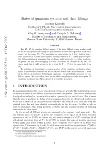 States of quantum systems and their liftings