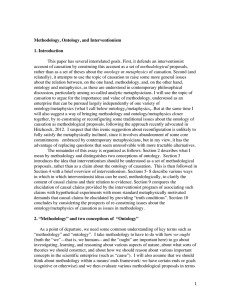 This paper has several interrelated goals. First, it defends an... methodological ontology