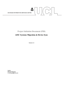 Project Initiation Document (PID) AISC Systems Migration &amp; Device Sync
