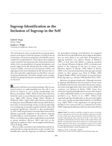 Ingroup Identification as the Inclusion of Ingroup in the Self