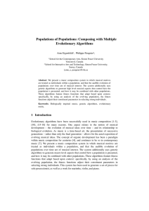 Populations of Populations: Composing with Multiple Evolutionary Algorithms Arne Eigenfeldt