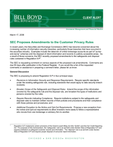 SEC Proposes Amendments to the Customer Privacy Rules