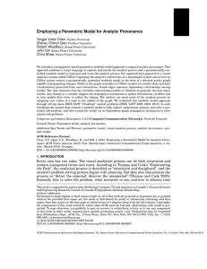 Employing a Parametric Model for Analytic Provenance Yingjie Victor Chen Robert Woodbury