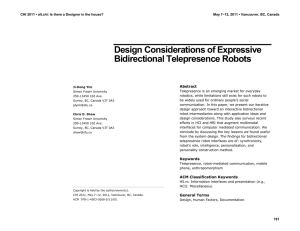 Design Considerations of Expressive Bidirectional Telepresence Robots Abstract
