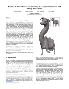 Bender: A Virtual Ribbon for Deforming 3D Shapes in Biomedical... Styling Applications