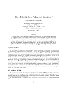 The MR Toolkit Peers Package and Experiment