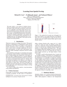 Learning from Spatial Overlap Michael H. Coen , M. Hidayath Ansari