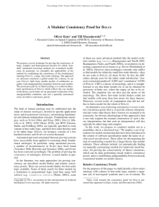 A Modular Consistency Proof for D Oliver Kutz and Till Mossakowski