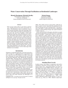 Water Conservation Through Facilitation on Residential Landscapes Rhonda Hoenigman, Elizabeth Bradley