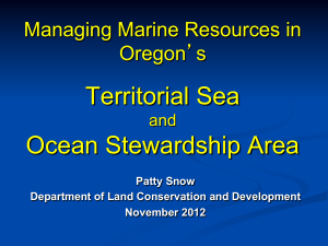 Territorial Sea Ocean Stewardship Area Managing Marine Resources in Oregon