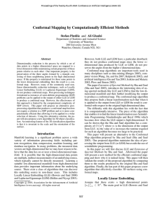 Conformal Mapping by Computationally Efficient Methods Stefan Pintilie and Ali Ghodsi