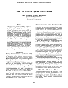 Latent Class Models for Algorithm Portfolio Methods