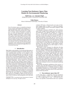 Learning Non-Stationary Space-Time Models for Environmental Monitoring Sahil Garg and Amarjeet Singh