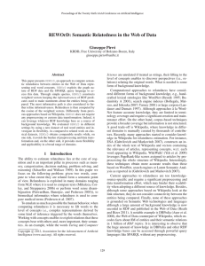 REWOrD: Semantic Relatedness in the Web of Data Giuseppe Pirr´o