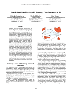 Search-Based Path Planning with Homotopy Class Constraints in 3D Subhrajit Bhattacharya