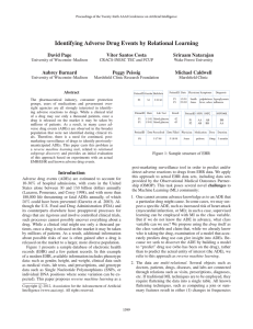 Identifying Adverse Drug Events by Relational Learning David Page V´ıtor Santos Costa
