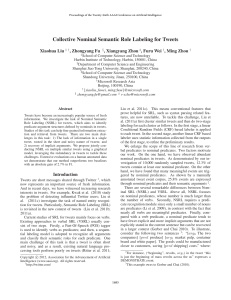 Collective Nominal Semantic Role Labeling for Tweets Xiaohua Liu , Zhongyang Fu