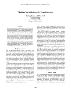 Modeling Textual Cohesion for Event Extraction Ruihong Huang and Ellen Riloff