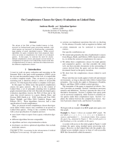 On Completeness Classes for Query Evaluation on Linked Data