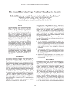 Fine-Grained Photovoltaic Output Prediction Using a Bayesian Ensemble Prithwish Chakraborty
