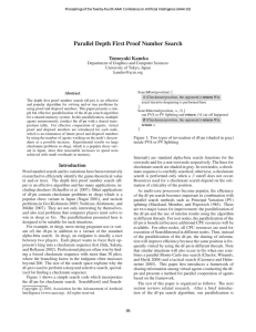 Parallel Depth First Proof Number Search Tomoyuki Kaneko University of Tokyo, Japan