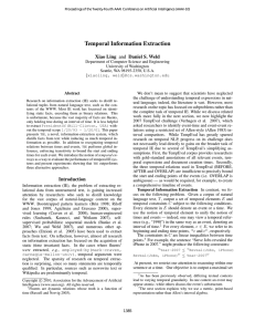 Temporal Information Extraction Xiao Ling and Daniel S. Weld