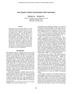 Non-Negative Matrix Factorization with Constraints Haifeng Liu Zhaohui Wu