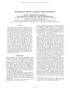 Heterogeneous Transfer Learning for Image Classiﬁcation Yin Zhu , Yuqiang Chen