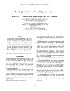 Exacting Social Events for Tweets Using a Factor Graph Xiaohua Liu