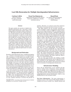 Last-Mile Restoration for Multiple Interdependent Infrastructures Carleton Coffrin Pascal Van Hentenryck Russell Bent