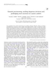 Parental provisioning, nestling departure decisions and