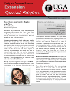 Special Edition Extension  Family and Consumer Sciences
