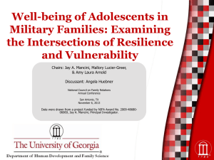 Well-being of Adolescents in Military Families: Examining the Intersections of Resilience and Vulnerability
